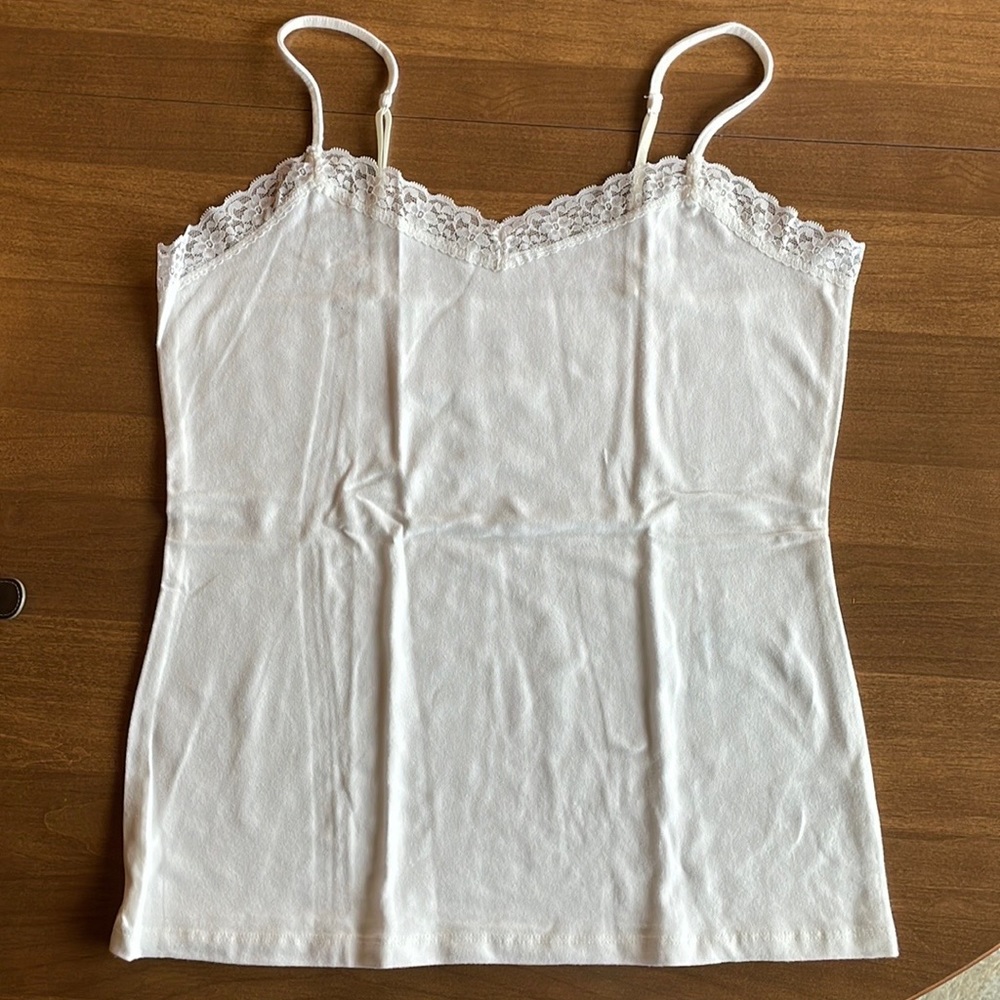 Merona White, Navy Blue and Peach Camisoles. - Picture 2 of 7